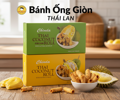 Bánh ống dừa Thái Lan | Coconut Roll with Durian | Coconut Roll with Jackfruit - Bếp Ông Bụi 