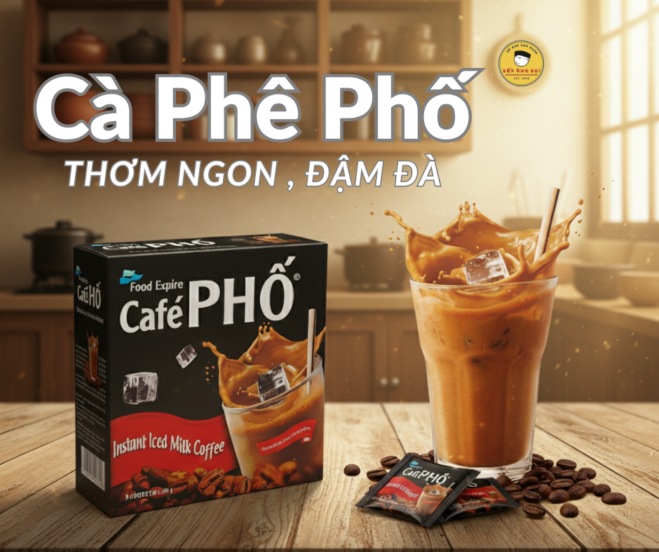 Cà Phê Phố | Pho Iced Milk Coffee | Instant Vietnamese Coffee - Bếp Ông Bụi 