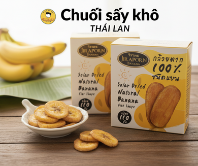 Chuối Sấy Khô Tự Nhiên Jiraporn Thái Lan | Dried Banana From Thailand - Bếp Ông Bụi 