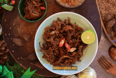 Heo Sấy Tỏi Cay 10 oz🌶 (spicy GARLIC PORK JERKY)🐷 - Bếp Ông Bụi